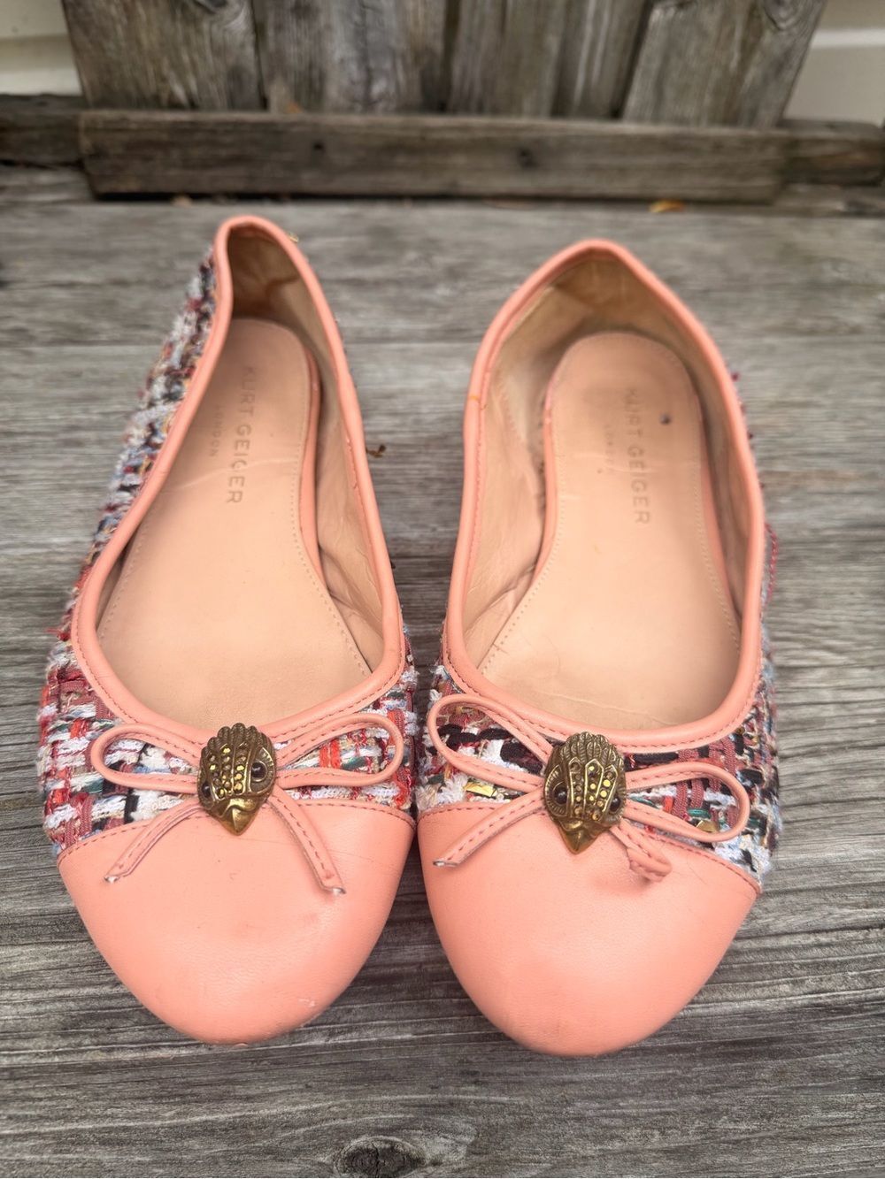 Kurt Geiger London Esme
Embellished Tweed Flat Shoes Size 38